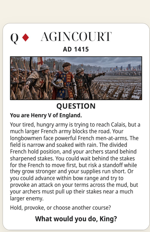 Agincourt sample card